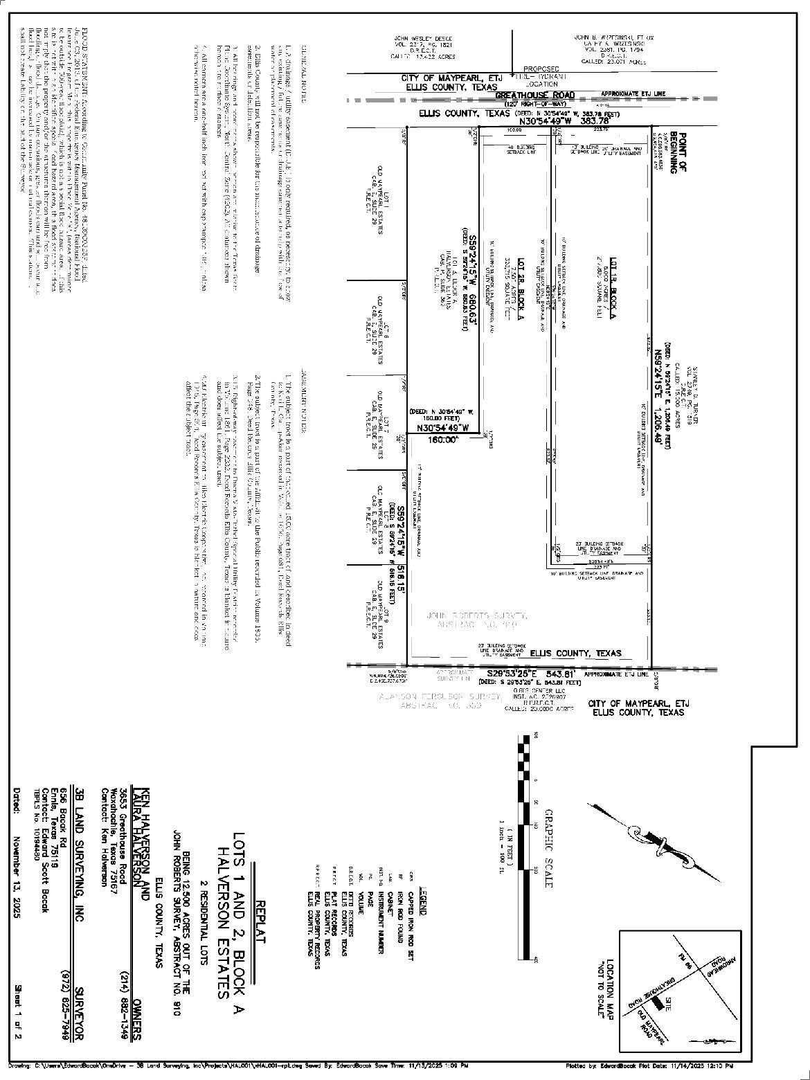 Public Notice Halverson Estates_ Lots 1R  2R_ Block A_ Replat